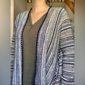 Lucky Brand A-Line Woven Cardigan Sweater